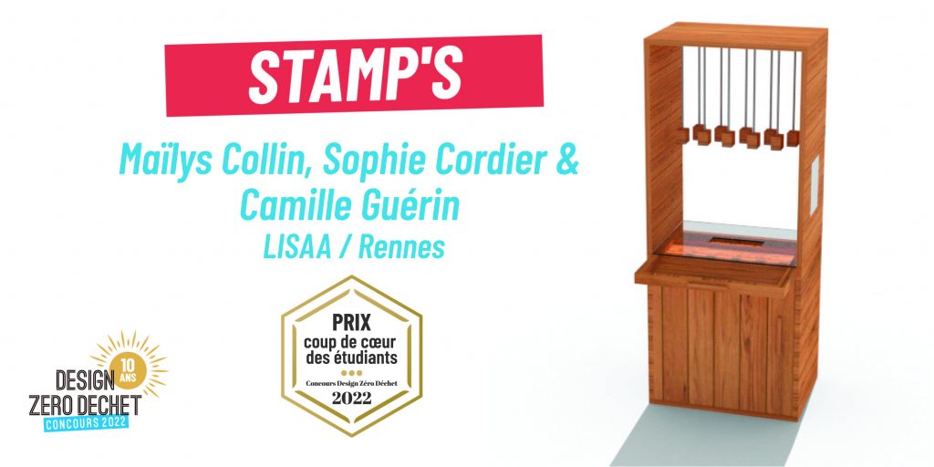 Photo du projet Stamp's, prix "Coup de coeur des étudiants" du concours Design Zéro Déchet 2022