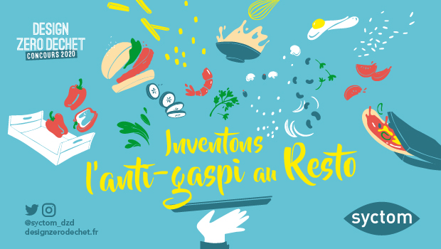 Inventons l'anti-gaspi au restau : le visuel du concours Design Zéro Déchet 2020