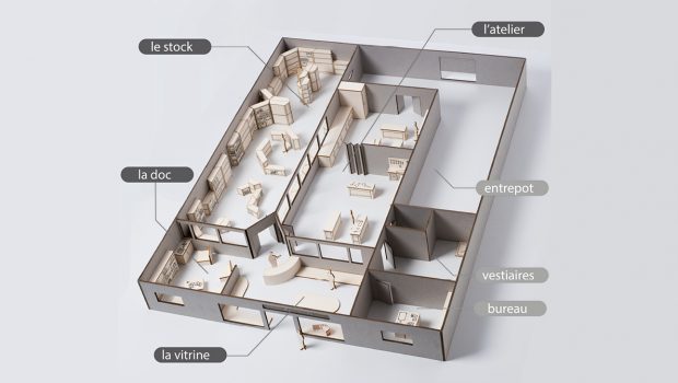 Photo d'une maquette de l'Université Populaire du Bricolage