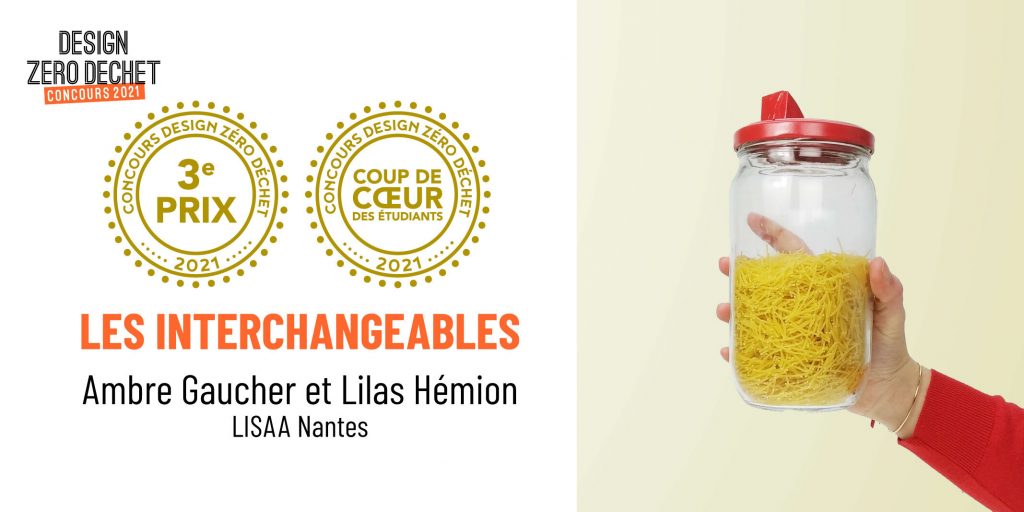 Perspective du projet Les Interchangeables, 3e prix du concours Design Zéro Déchet 2021, créé par Ambre Gaucher et Lilas Hémion de LISAA Nantes.