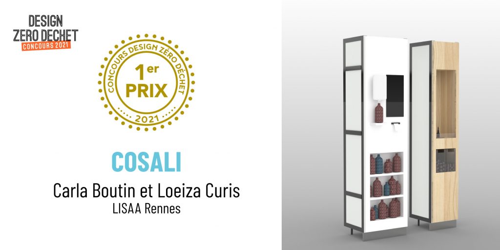 Perspective du projet Cosali, 1er prix du concours Design Zéro Déchet 2021 créé par Carla Boutin et Loeiza Curis de LISAA Nantes.